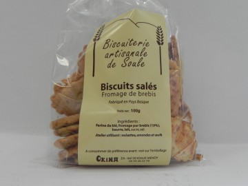 Biscuits salés au fromage de brebis Okina 100g